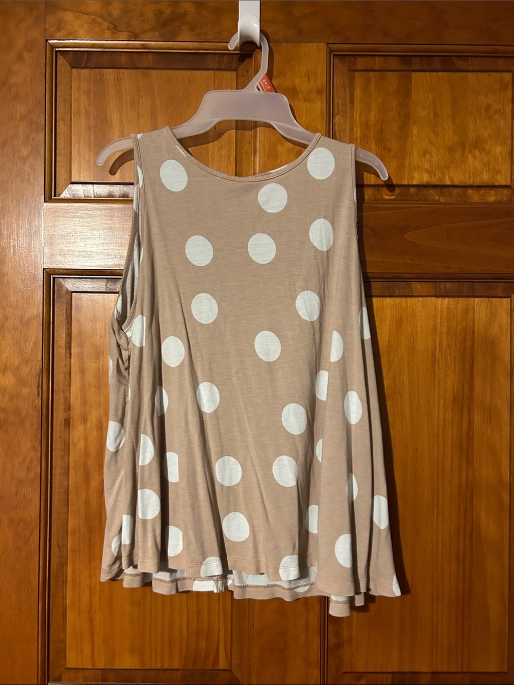 ASOS Taupe Polka Dot Swing Tank with White Dots